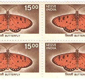 India 2000 9TH Definitive Series - Butterfly Block of 4 Stamps Mint Non HINGED