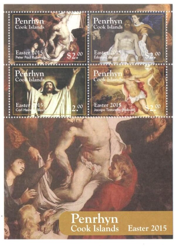 Cook Islands - Easter 2015 - Miniature Sheet MS containing 4 Stamps, Multicolor, for Collection