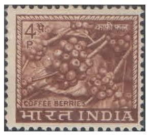 India 1965 Definitive 4th Series Postage Stamp - Coffee Berries Mint Unhinged