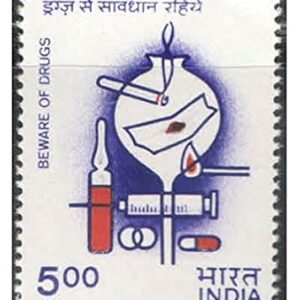 India 1991 Beware of Drugs - International Conference on Drug Abuse Calcutta Postage Stamp Mint Unhinged