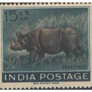 India 1962 Wildlife Week - Indian Rhinoceros Postage Stamp Mint Unhinged