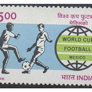 India 1986 World Cup Football Mexico Postage Stamp Mint Unhinged