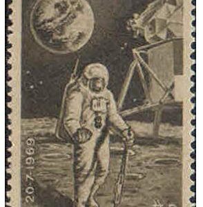 India 1969 First Man on The Moon Postage Stamp Mint Unhinged