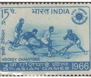 India Postage 1966 - 5th Asian Games Bangkok - Hockey Champions Postage Stamp Mint Never Hinged