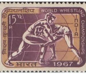 India Postage 1967 - World Wrestling Championships New Delhi Postage Stamp Mint Never Hinged