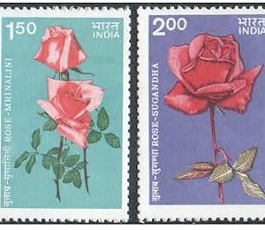 India 1984 Indian Roses (Mrinalini - Sugandha) Set of 2 Stamps Mint Never Hinged Multicolor
