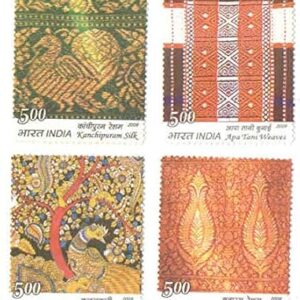 India 2009 Traditional Indian Textiles BANARAS Silk Kanchipuram Silk APA Tani Weaves & Kalamkari Set of 4 Stamps Mint Non HINGED