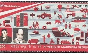India 2021 75 Years of Mahindra Group Postage Stamp Mint Unhinged Multicolor