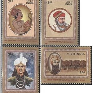 India 2000 Personality Series - Historical ( Prithviraj Chauhan - Raja Bhamashah - Rajarshi Bhagyachandra - General Zorawar Singh ) Set of 4 Postage Stamps Mint Unhinged