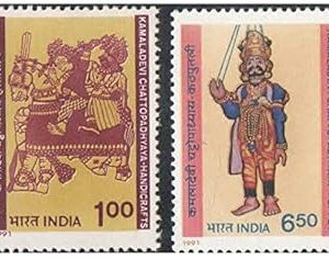 India 1991 Kamaladevi Chattopadhyaya ( Handicrafts - Puppets ) Set of 2 Stamps Mint Unhinged