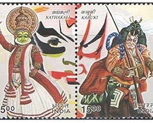 India 2002 Diplomatic Relations Between India and Japan (Kathakali Dancer & Kabuki Actor) - 2 Se-Tenant Postage Stamps Mint Unhinged