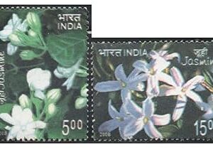 India Postage 2008 - Jasmine ( Scented Stamp ) - Set of 2 Postage Stamps Mint Never Hinged