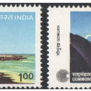 India 1983 Commonwealth Day (Shore Temple Mahabalipuram - Gomukh of Gangotri Glacier) Set of 2 Stamps Mint Unhinged
