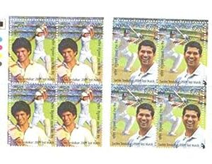 India 2013 Sachin TENDULKAR 200TH Cricket Test Match TL (2 TL Blocks of 4 Stamps Each - Total 8 Stamps) Mint Unhinged