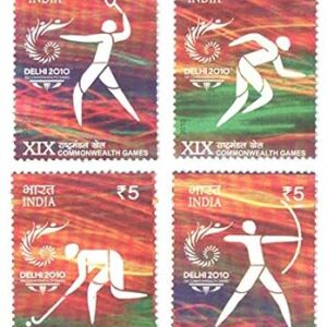 India 2010 XIX Commonwealth Games Set of 4 Postage Stamps Mint Unhinged