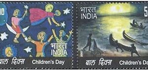 India 2007 Children's Day - Set of 2 Postage Stamps Mint Unhinged Multicolor