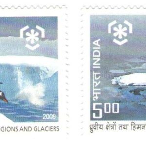 India 2009 Preserve The Polar Regions and Glaciers Set of 2 Stamps Mint Non HINGED