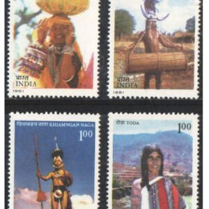 India 1981 Tribes of India ( Bhil - Dandami Maria - Toda - Khiamngan Naga ) Set of 4 Stamps Mint Unhinged