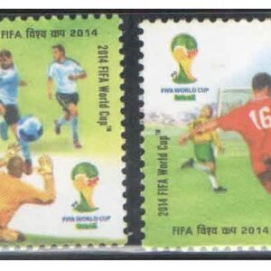 India 2014 Football World Cup Commemoration - Set of 4 Postage Stamps Mint Never Hinged