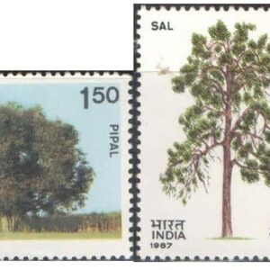 India 1987 Indian Trees (Chinar - Pipal - Sal - Banyan) - Set of 4 Postage Stamps - Min t Unhinged