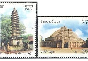 India Postage 2018 - India Vietnam Joint Issue - Pho Minh Pagoda & Sanchi Stupa - Set of 2 Postage Stamps Mint Never Hinged