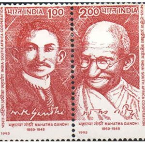 India 1995 India - South Africa Cooperation Mahatma Gandhi (Se-Tenant) Postage Stamp Mint Unhinged