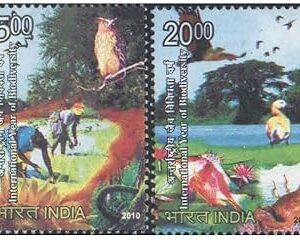 India 2010 - International Year of Biodiversity - Set of 2 Postage Stamps - Mint Unhinged
