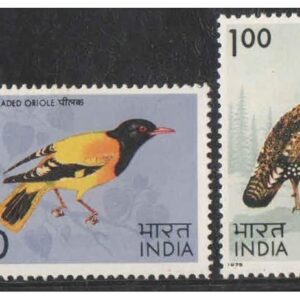 India 1975 Indian Birds Set of 4 Postage Stamps ( Indian Pitta - Blackheaded Oriole - Western Tragopan - Monal Pheasant ) Mint Unhinged