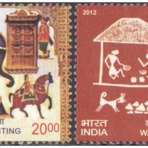 India 2012 SHEKHAWATI & WARLI Paintings - Set of 2 Postage Stamps Mint Unhinged