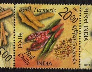 India Postage 2009 - Spices of India - Se-Tenant Strip of 5 Stamps - Mint Never Hinged