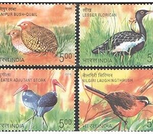 India 2006 Endangered Birds of India - Set of 4 Postage Stamps Mint Unhinged