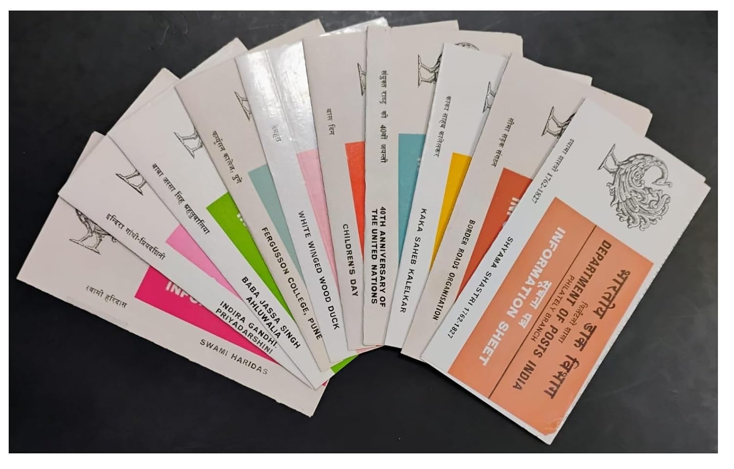 India 1985 Set of 10 Postal Brochures (Information Sheets) UNSTAMPED - Multicolor (Set- D)
