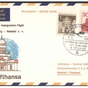 1968 First Flight Cover - (06 April 1968) - Frankfurt (Germany) to Helsinki (Finland) - for Stamp, philatelic Collection
