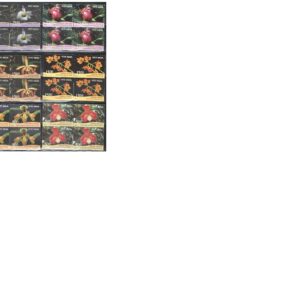 India 2016 Orchids - Set of 6 Blocks of 4 Postage Stamps Each - Mint Never Hinged