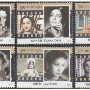 India 2011 Legendary Heroines of India - Set of 6 Postage Stamps Mint Never Hinged