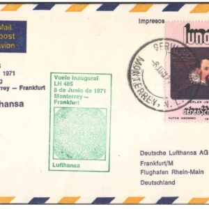 1971 First Flight Cover - (08 June 1971) - Monterrey (Mexico) to Frankfurt (Germany) - for Stamp, philatelic Collection