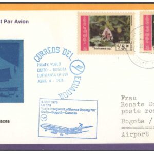 1976 First Flight Cover - (04 April 1976) - Quito (Ecuador) to Caracas (Venezuela) - for Stamp, philatelic Collection (B)