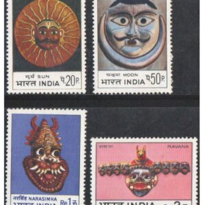India 1974 Indian Masks ( Sun - Moon - Narasimha - Ravana ) Set of 4 Stamps Mint Unhinged