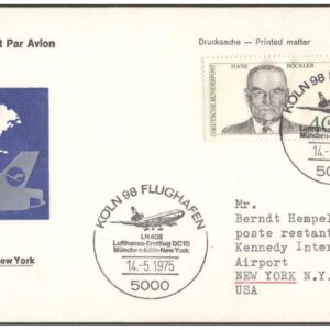 1975 First Flight Cover - (14 May 1975) - Munich (Germany) to NEW YORK (USA) - for Stamp, philatelic Collection