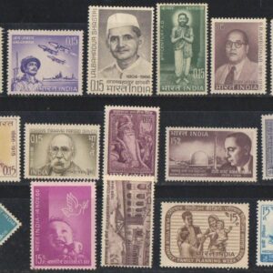India 1966 Year Pack (Full Complete Year Pack - Year Set) of 16 Postage Stamps, MNH, Multicolor, for Collection