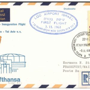 1968 First Flight Cover - (03 November 1968) - Frankfurt (Germany) to TEL Aviv (Israel) - for Stamp,philatelic Collection (A)