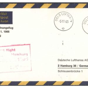 1966 First Flight Cover - (05 November 1966) Oslo (Norway) to Hamburg (Germany) - for Stamp, philatelic Collection