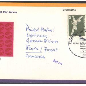 1976-77 First Flight Cover - (02 May 1976) - Frankfurt (Germany) to Paris (France) - for Stamp, philatelic Collection (A)