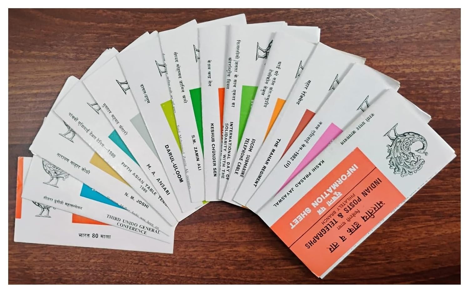 India 1980 & 1981 - Set of 13 Postal Brochures (Folders - Information Sheets) - UNSTAMPED - Multicolor