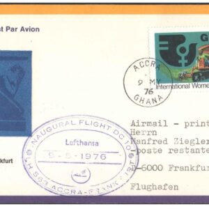 1976 First Flight Cover - (09 May 1976) - Accra (Ghana) to Frankfurt (Germany) - for Stamp, philatelic Collection
