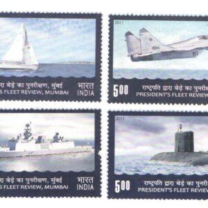 India 2011 President's Fleet Review Mumbai Postage Stamp Set of 4 Stamps Mint Unhinged