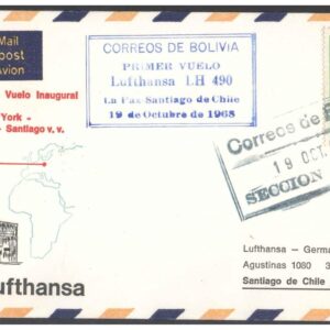 1968 First Flight Cover - (19 October 1968) - Frankfurt (Germany) to Santiago (Chile) - for Stamp, philatelic Collection