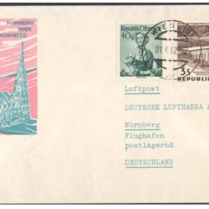 1962 First Flight Cover - (01 April 1962) Nuremberg (Germany) to Vienna (Austria) - for Stamp, philatelic Collection