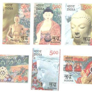 INDIA 2007 BUDDHA MAHAPARINIRVANA SET of 6 STAMPS MINT UNHINGED