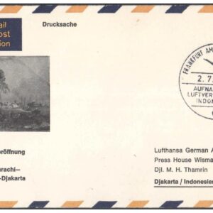 1967 First Flight Cover - (02 July 1967) FRANFURT (Germany) to Jakarta (Indonesia) - for philatelic Stamp, Collection